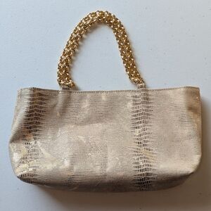 Elegant Gold Chain Handle Women's Bag